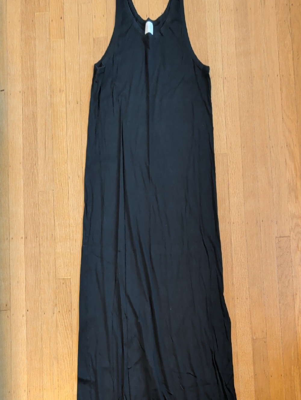 Hanro Black Long Sleeveless Nightgown